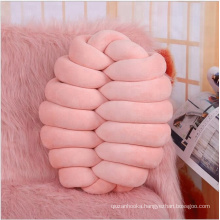 Funny And Comfortable Long Shape Pink Velvet Knot Cushion Home Bedding Decoration